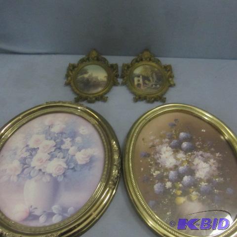 lot 72 image: Oval Floral Prints