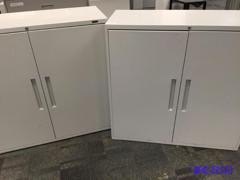 lot 13 image: 3-shelf Boulevard bookcase w doors, lot of (2)