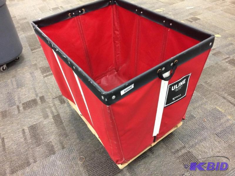 lot 69 image: Uline  Royal canvas type mail cart on caster...