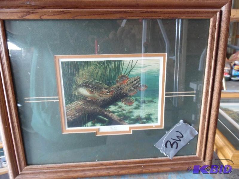 Framed fish painting