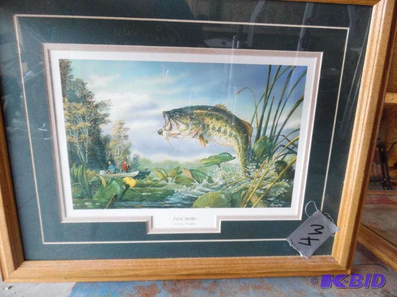 Framed fish painting