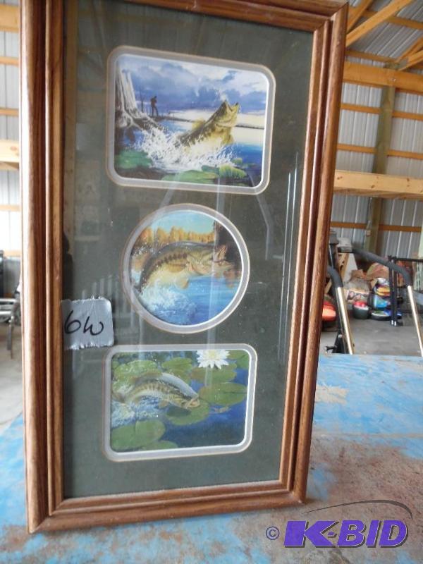 Framed fish painting