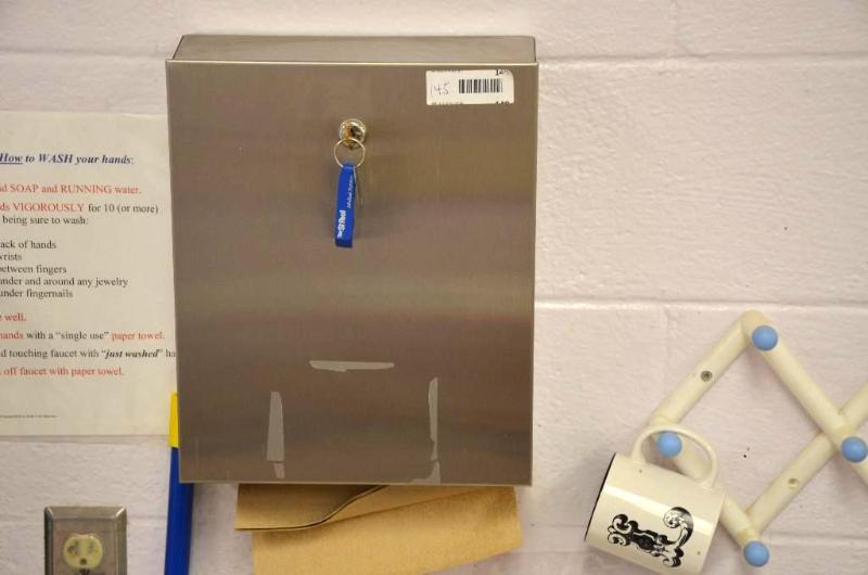 lot 145 image: Stainless steel paper towel dispenser 13x12&q...