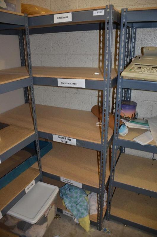 lot 149 image: Metal shelving 36x18x72". Contents not i...