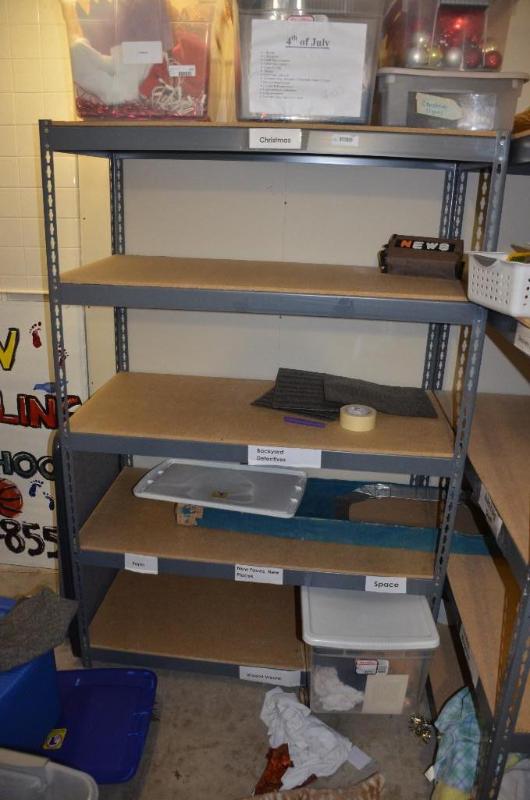 lot 150 image: Metal shelving 36x18x72". Contents not i...