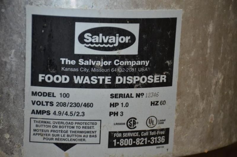 Salvajor food waste disposer model 100 seria 