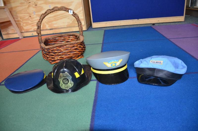 lot 169 image: Toy hats - fireman, mailman, pilot, police &a...