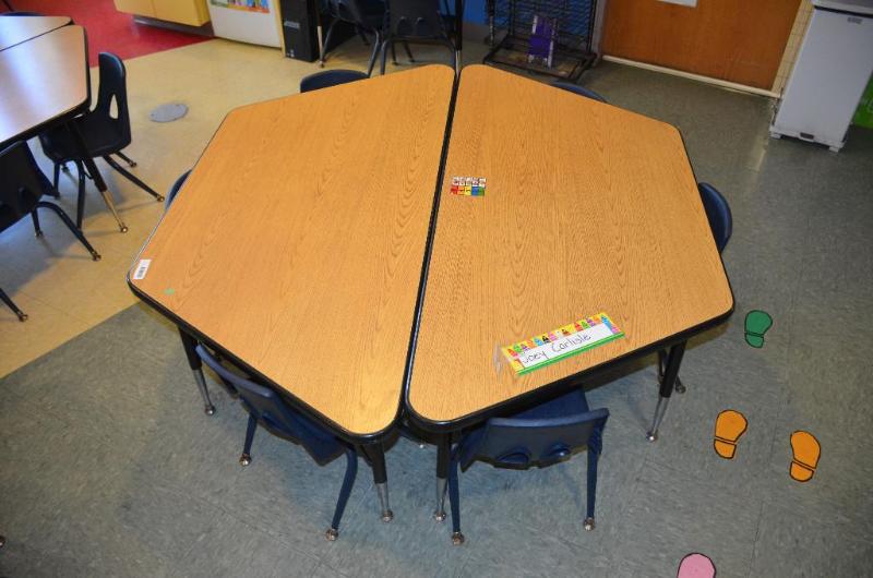 lot 175 image: 2 tables & 6 chairs. 26x57". with ad...