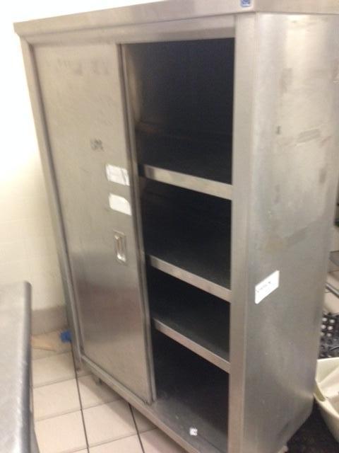 lot 31B image: Stainless Steel Upright storage shelf unit. s...