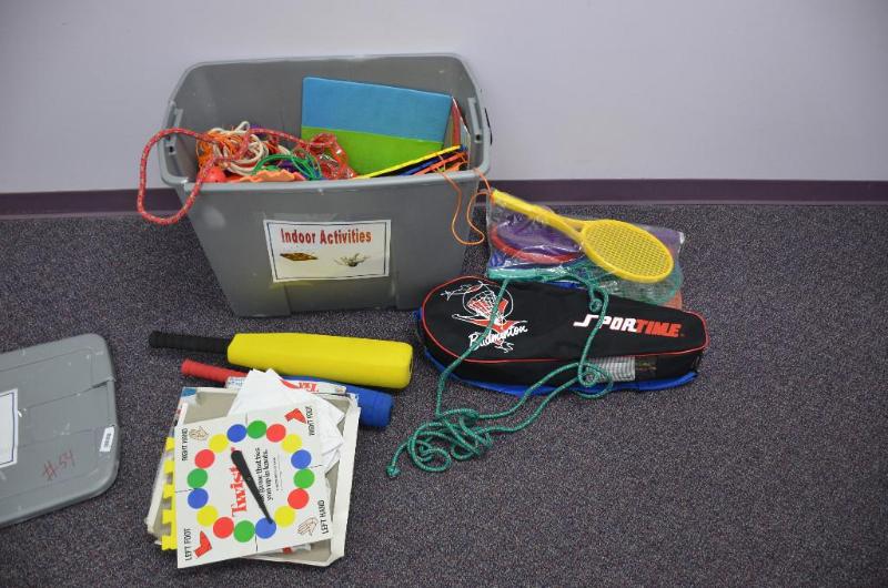 lot 54 image: Lot of misc&nbspgym toys and games, badminto...