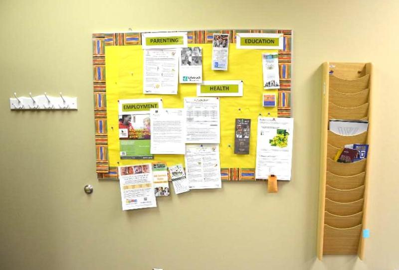lot 78 image: Bulletin board 36x48" Safco Wood magazin...