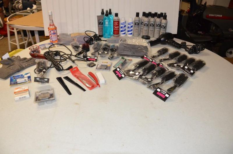 lot 125 image: lot of hair products , brushes shampoo , sola...