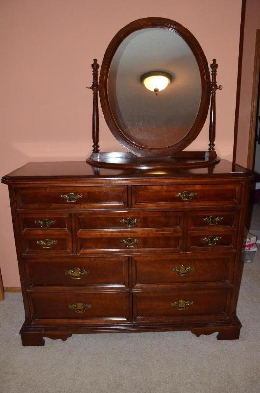 lot 16 image: Dresser with mirror 52x19 12x41. located on ...