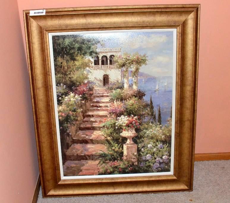 lot 25 image: Beautiful Oil painting-not sure if oil or som...