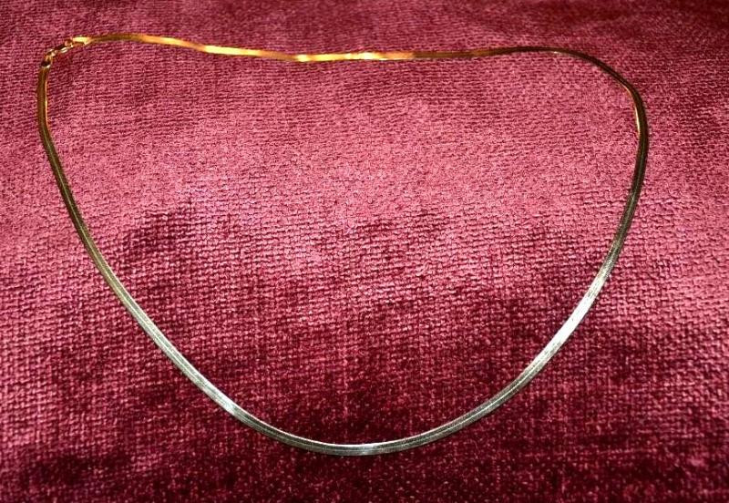 lot 2B image: 24" Gold wide necklace made in Italy. &n...