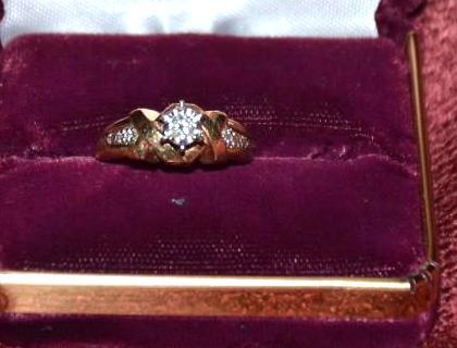 lot 2H image: Gold and diamond ring...