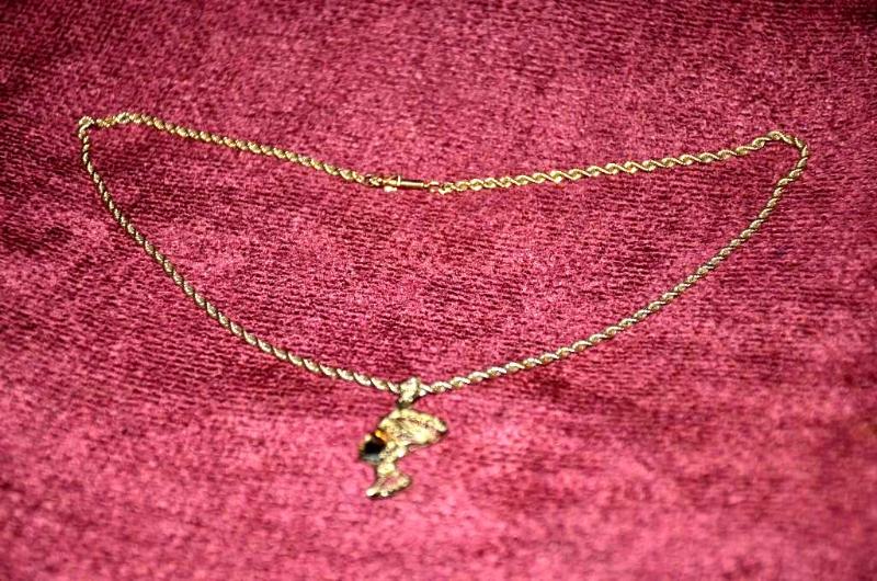 lot 4F image: 14k GOLD Necklace and Pendant- Necklace is pr...