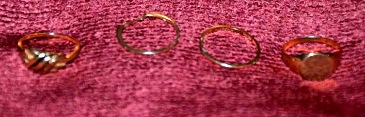 lot 4H image: Four 14k GOLD rings...