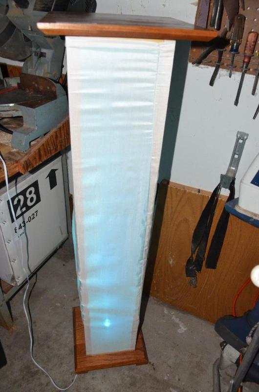 lot 61 image: Color changing homemade pillar lamp....