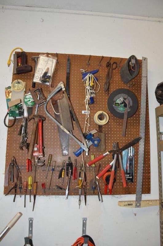 lot 78 image: Lot of tools saws heavy duty wrenches pop...