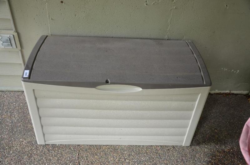lot 206 image: Suncast 83 gallon Storage bin 21x45x24" ...