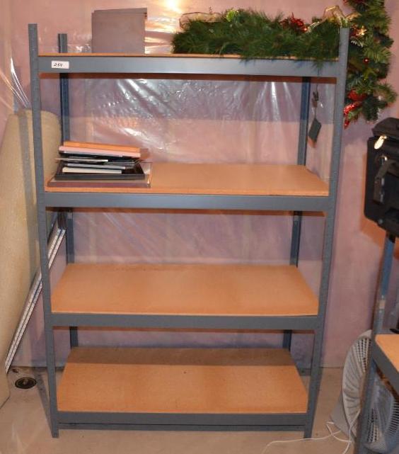 lot 254 image: Metal shelving unit 48x71x24...