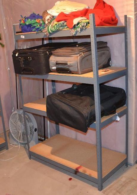 lot 255 image: Metal shelving unit 48x71x24...