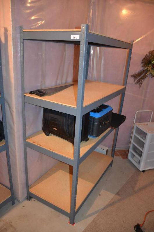 lot 256 image: Metal shelving unit 48x71x24"...