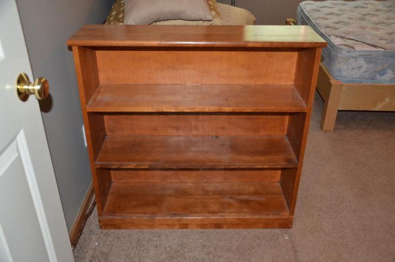 lot 274 image: Wood bookshelf 36x36x10"...