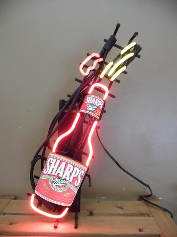 lot 1 image: Sharps neon beer sign