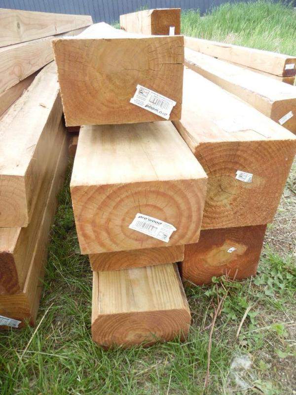 Brown treated lumber