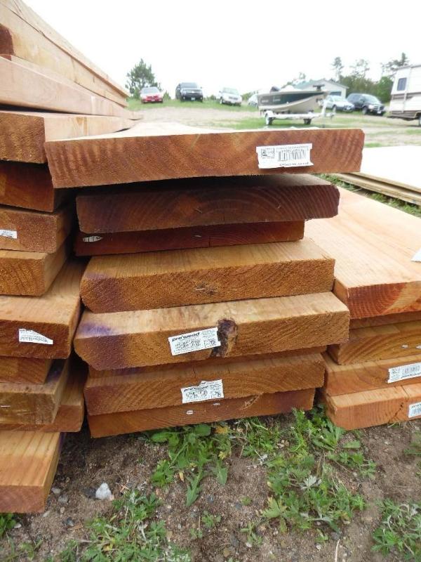 Brown treated lumber