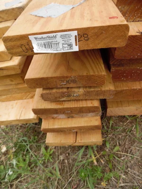 Brown treated lumber