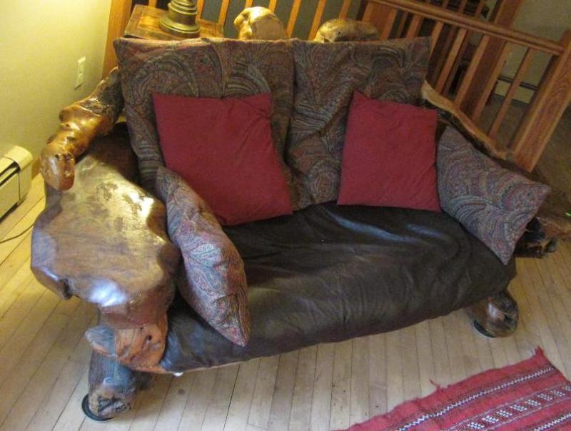lot 1 image: Unique Tree Wood Sofa