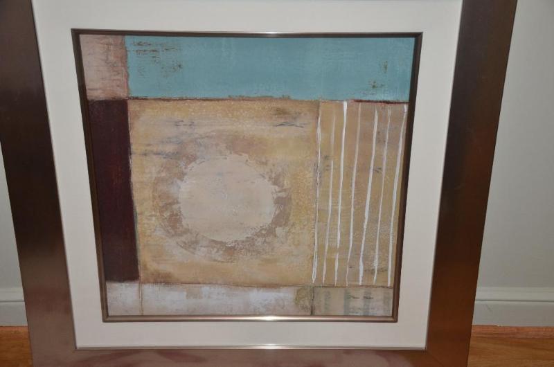 Framed art signed by Donna Becher 29x29&quot...