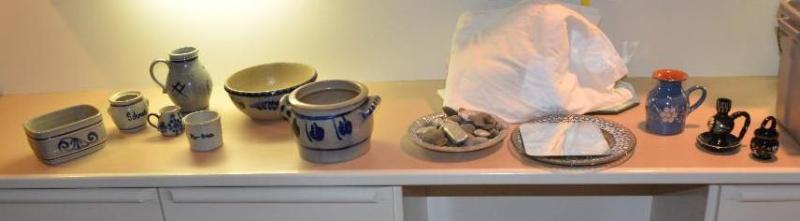 German stoneware blue glaze. Items were purch...