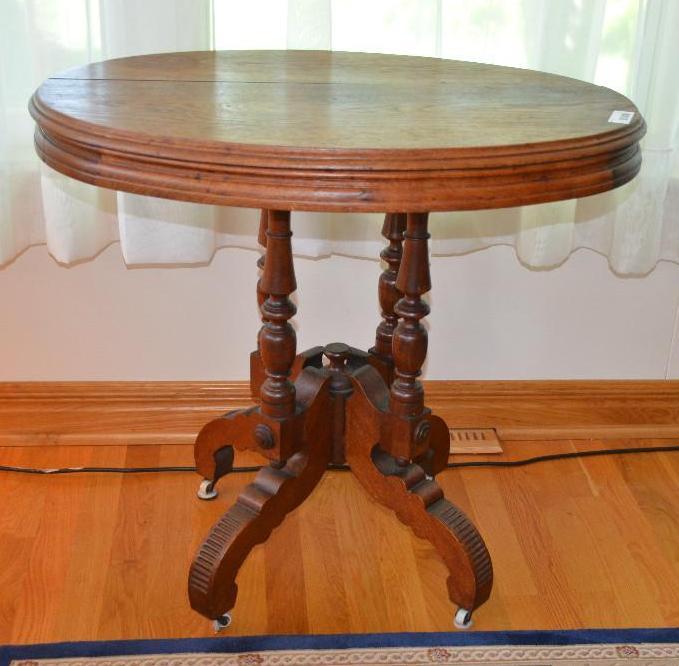 Antique wood oval table from Europe 30x22x29&...