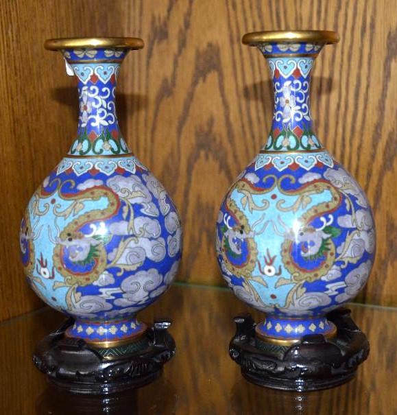 Peking Cloisonne Porcelain vases. Purchased i...