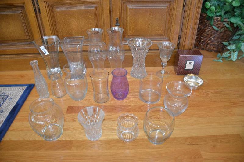 Cut glass vases as pictured. Scandia Sweden m...