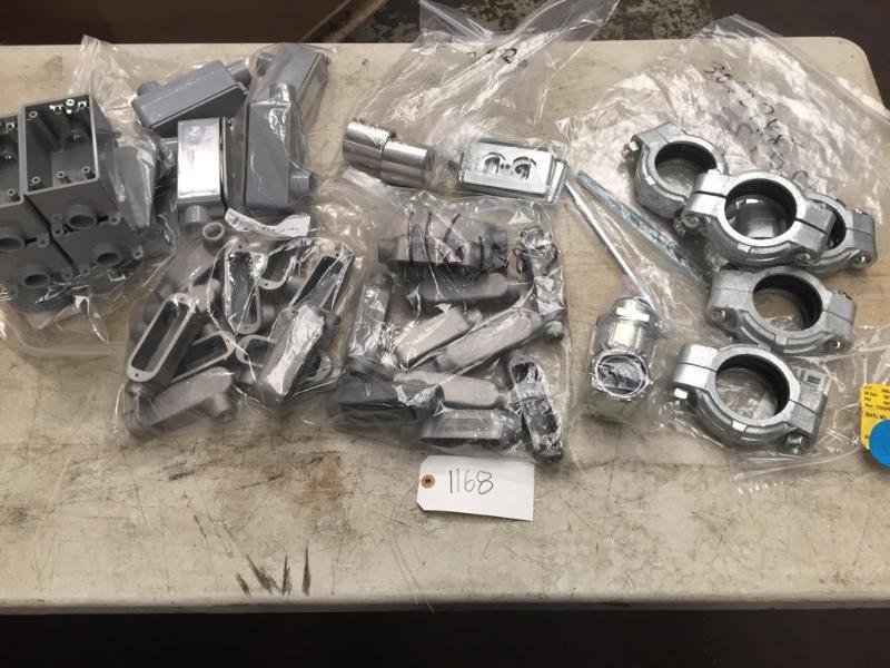 lot 172 image: Lot of assorted metal and plastic electricalplumbing supplies