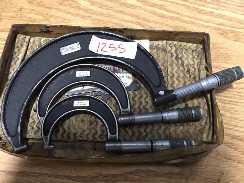 lot 243 image: (3) Luflin Micrometers No 1912 1" to 2&q...