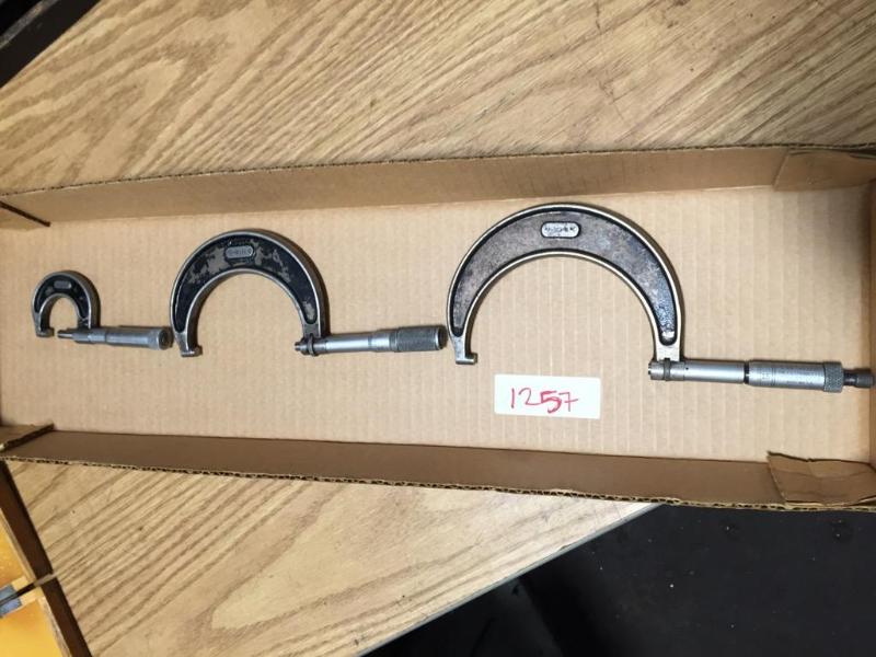 lot 244 image: Lot of (3) Starrett Micrometer Calipers