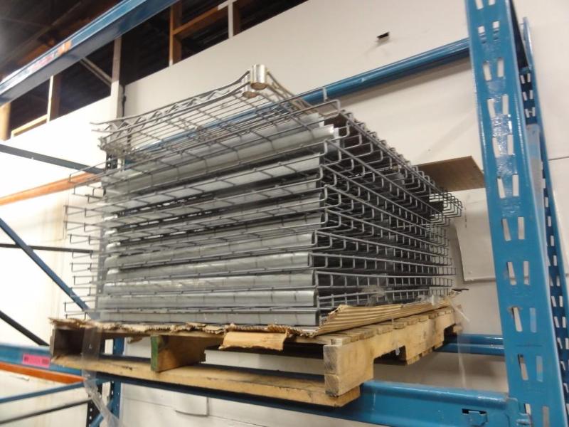 lot 340 image: (12) sections of wire decking for pallet rack...