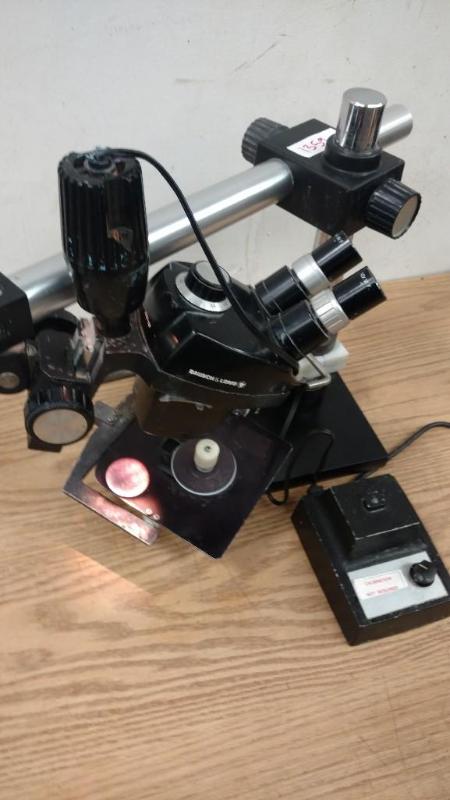 lot 42 image: Bausch and Lomb Stereo Microscope with Illuminator