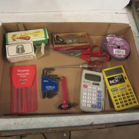 Mini Files, Awl, Loupe, Calculators