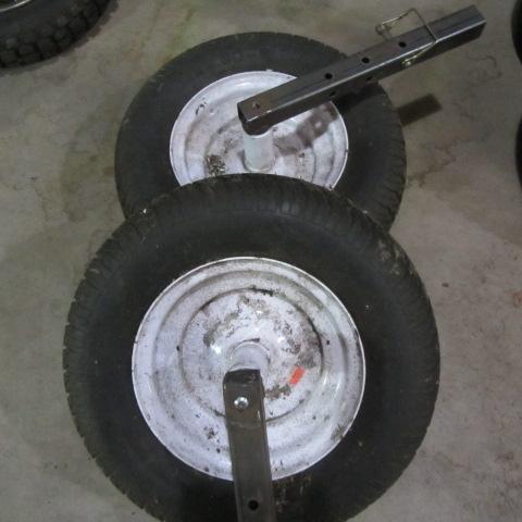 Pair of Trailer Tires with Mounting Bar