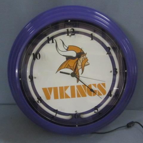 MN Vikings Neon Wall Clock