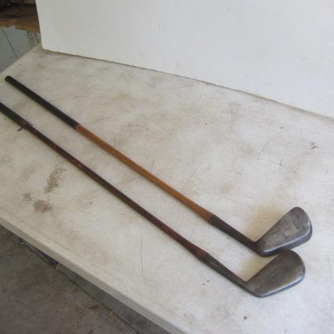 Antique Scottish Wood Handle Golf Clubs