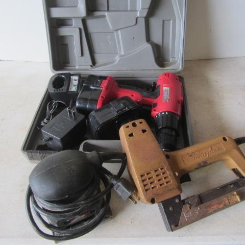 B&D Sander, Stapler, 18V Drill
