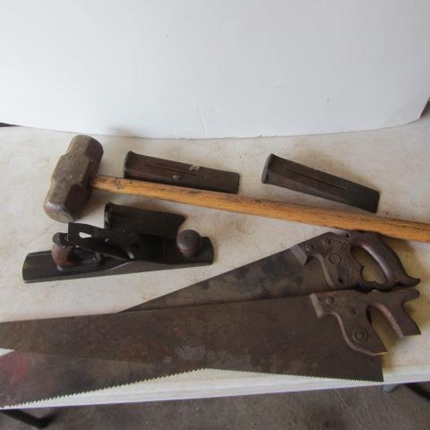 Wood Planes, Maul, Saws